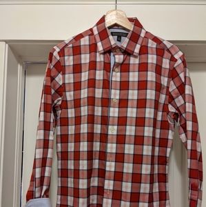Awesome red checked banana Republic dress shirt